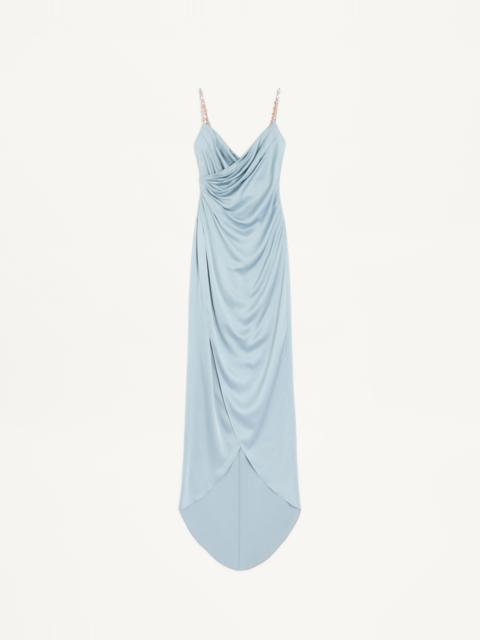 Valentino LONG DRESS IN EMBROIDERED CADY SATIN