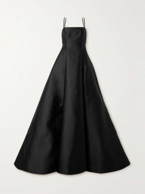 Open-back pleated duchesse-satin gown