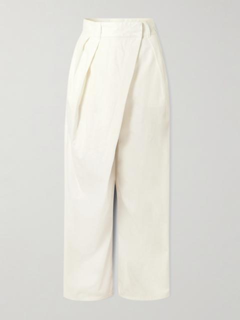 Loewe Layered Pleated High-rise Wide-leg Jeans