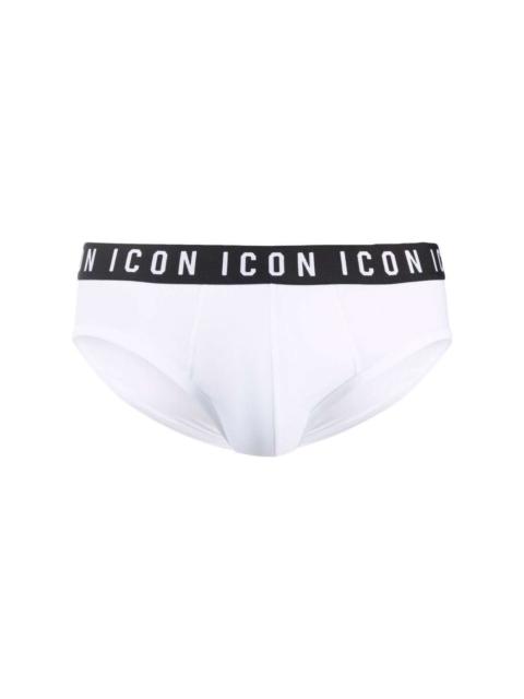 DSQUARED2 D-squared2 Man's White Cotton Briefs With  Logo