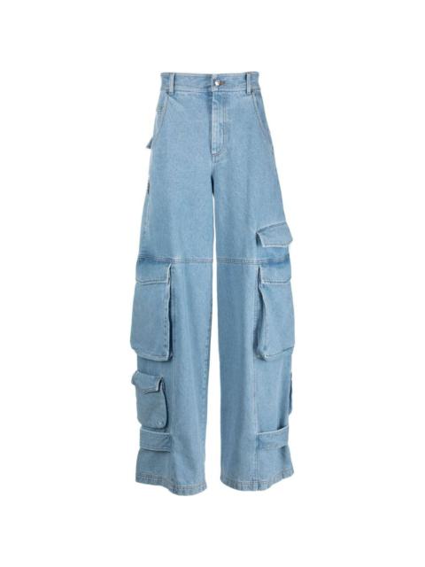 cargo-pocket wide-leg jeans