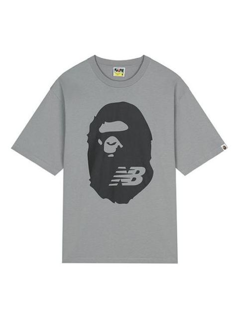 New Balance New Balance Men's New Balance x Bape Crossover Logo Printing Round Neck Short Sleeve Gray BATE2000-G