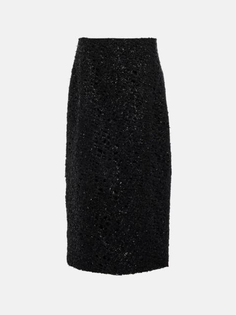 Boucle wool maxi skirt