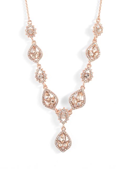 Marchesa Crystal Y-Necklace in Rgld/Silk