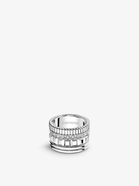 Quatre Radiant Edition 18ct white-gold and 0.49ct pavé diamond ring