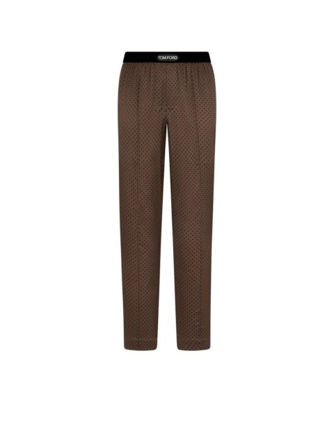 TOM FORD MICRODOT PRINT SILK PAJAMA PANTS