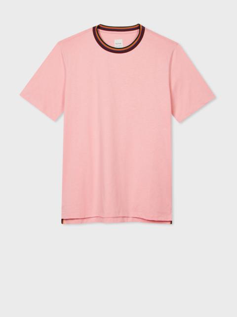 Light Pink 'Artist Stripe' Collar T-Shirt