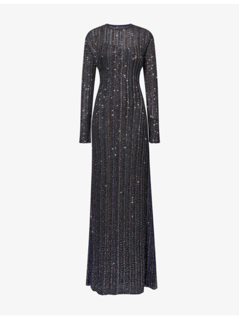 Missoni Long-Sleeve Sequinned Woven Maxi Dress