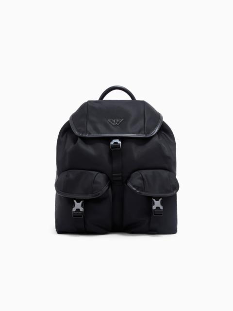 EMPORIO ARMANI MULTI-POCKET BACKPACK IN ASV RECYCLED NYLON