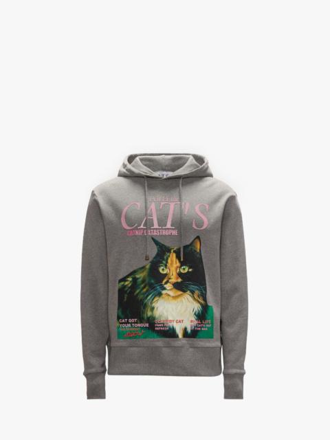 JW Anderson Cat-print organic cotton hoodie | farfetch
