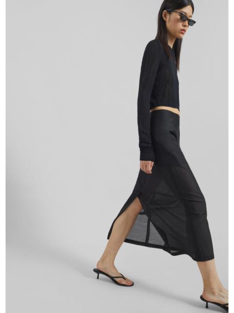 The Frankie Shop Lenore Semi Sheer Midi Skirt - Black