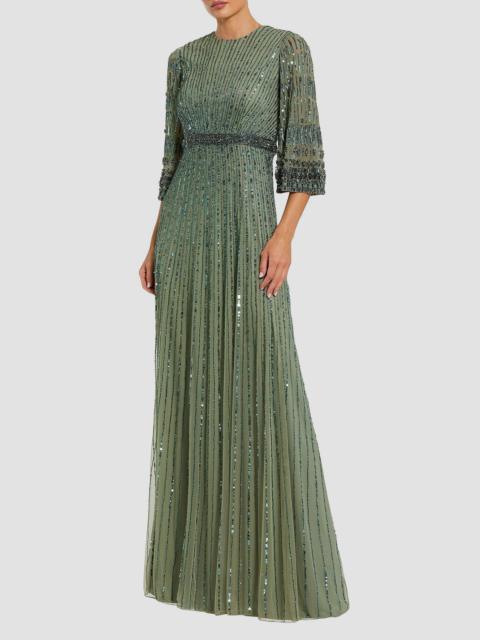 MAC DUGGAL Women's Embellished Sequined A-Line Gown - Seafoam