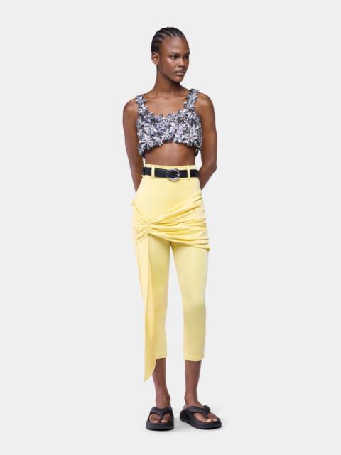rabanne CAPRI PANT IN YELLOW COTTON WITH FRILL DETAILING