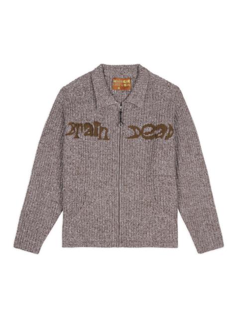 BRAIN DEAD Rib Knit Cardigan - Brown Multi