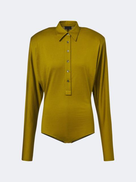 MUGLER Wool-blend bodysuit