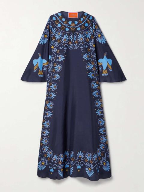 La DoubleJ Flying printed silk crepe de chine maxi dress