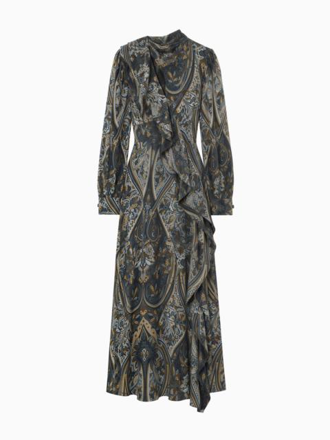 ULLA JOHNSON Sabrina Long Sleeve Silk Dress
