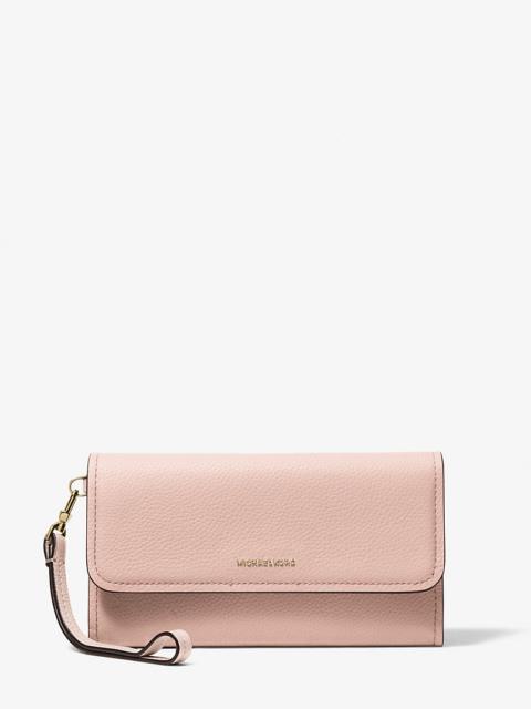 MICHAEL KORS Jet Set Medium Pebbled Leather Smartphone Wristlet