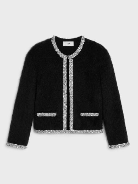 CELINE embroidered cardigan in brushed mohair