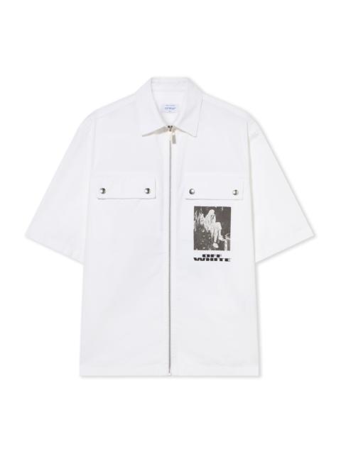 Off-White Xerox Star Zip Bowling Shirt