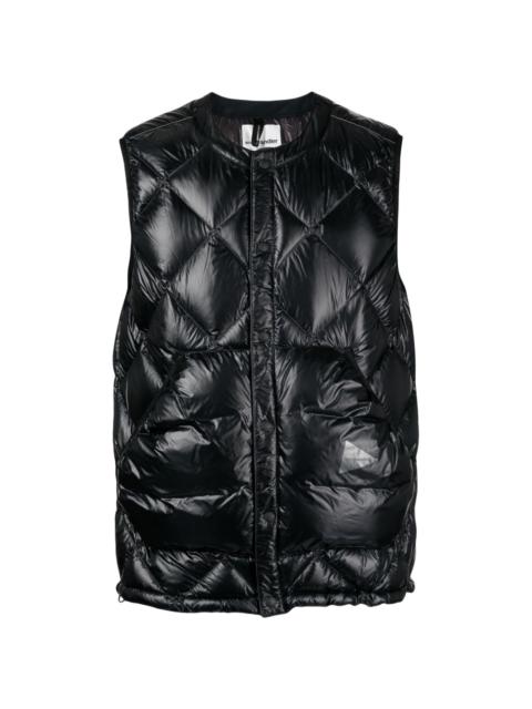 diamond-quilted padded gilet