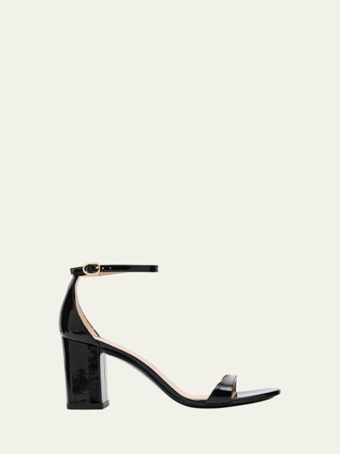 Stuart Weitzman Nudist II Leather Ankle-Strap Sandals