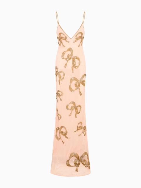LoveShackFancy Berisa Beaded Bow Maxi Dress