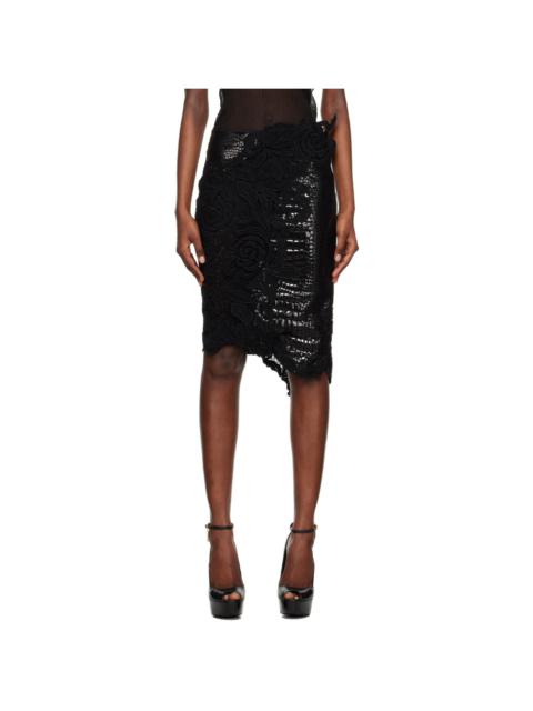 TOM FORD Black Asymmetric Midi Skirt