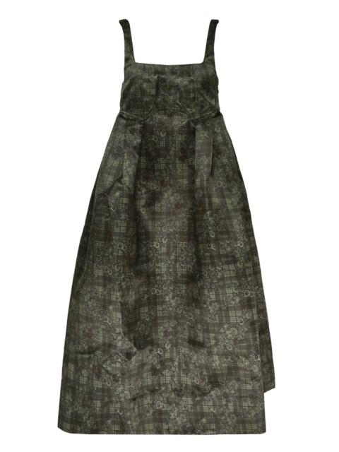 GANNI Printed Duchesse Satin Corset Dress