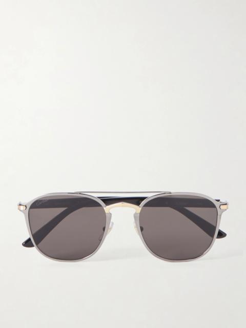 Cartier Aviator-Style Gunmetal, Gold-Tone and Acetate Sunglasses