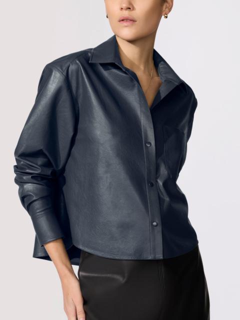 BROCHU WALKER The Everyday Cropped Vegan Leather Shirt