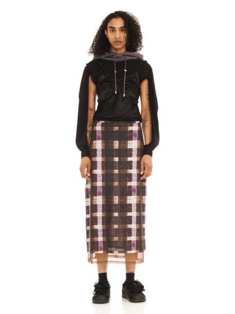 Collina Strada CHOCOLATE PAINTED PLAID CARDIO SKIRT