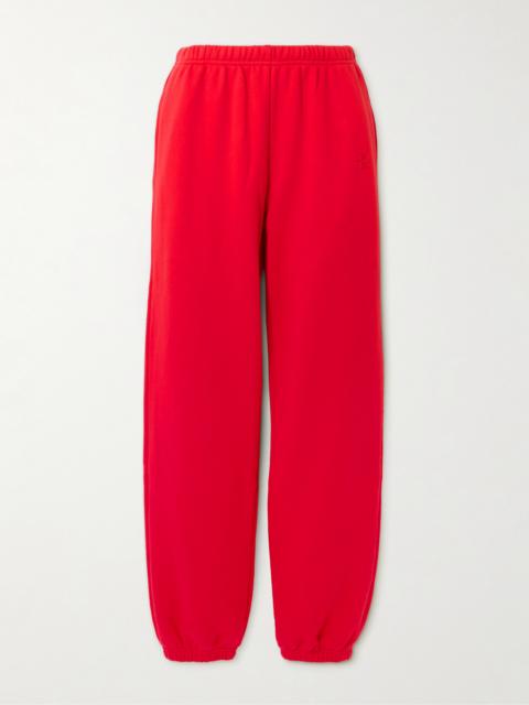 ÉTERNE Embroidered Cotton And Modal-blend Jersey Tapered Track Pants