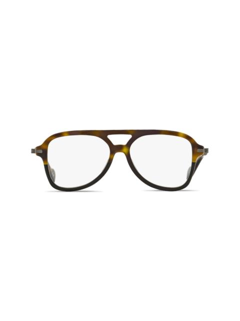 tortoiseshell-effect pilot-frame glasses