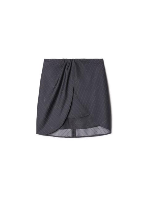 Pinstripe Twisted Mini Skirt