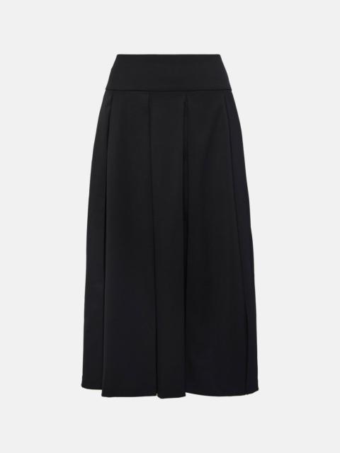 High-rise wool-blend pleated skirt