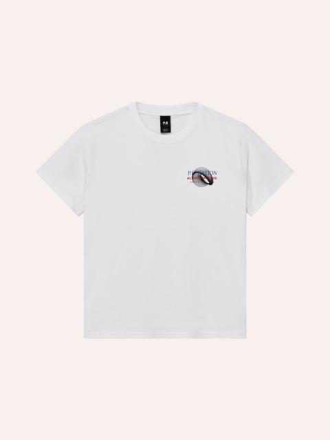 P.E NATION SNAP RELAXED FIT TEE IN WHITE