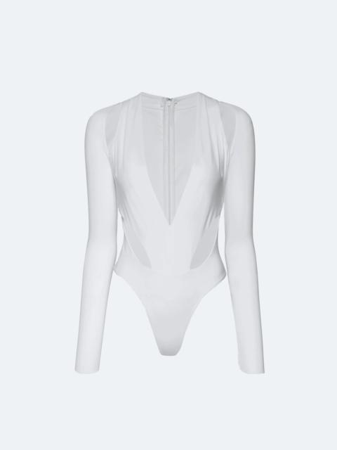 LAPOINTE Compact Jersey Cut Out V Neck Bodysuit