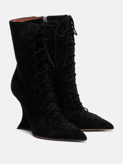 PARIS TEXAS Nina 105 suede lace-up boots