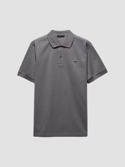 Prada Men's Piqué Polo Shirt - Grey