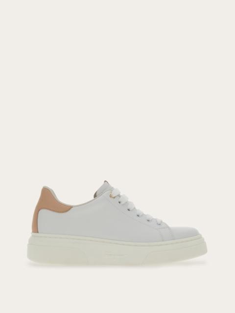 FERRAGAMO SNEAKER WITH MINI VARA CHAIN ORNAMENT