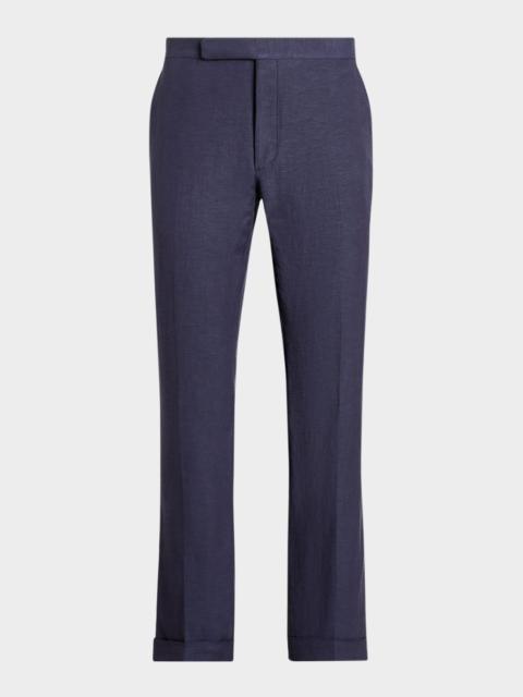 Ralph Lauren Men's Gregory Hand-Tailored Silk-Linen Trouser