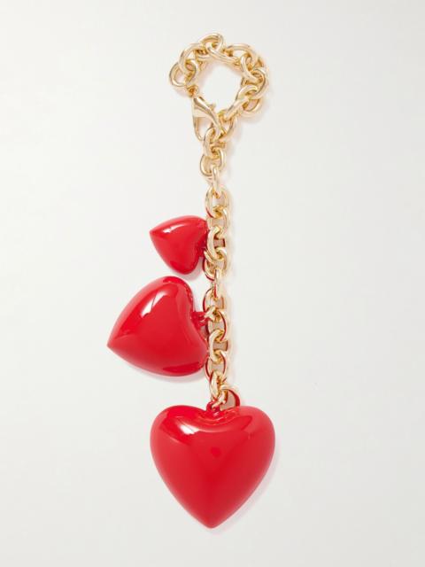ROXANNE ASSOULIN The Happy gold-tone and enamel bag charm Red
