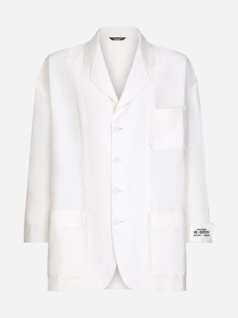 Dolce & Gabbana Oversize single-breasted linen and silk jacket