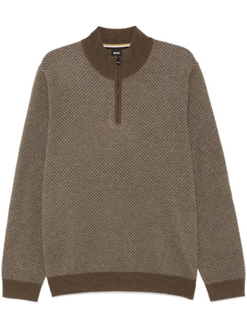 BOSS intarsia-knit sweater