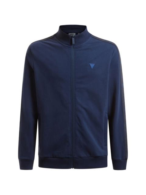 GUESS USA zip-up logo-tape sweatshirt