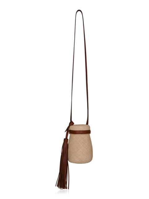 Johanna Ortiz The Provider Palm and Leather Mochila Bag white