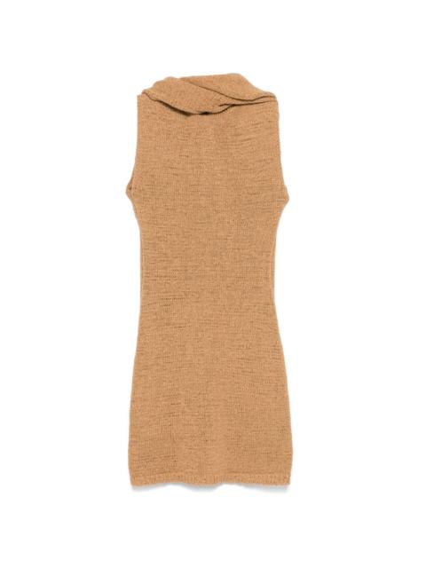AYA MUSE hooded knitted mini dress