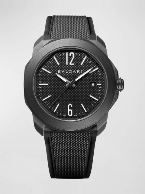 BVLGARI 41mm Octo Roma Automatic Watch with Black Dial