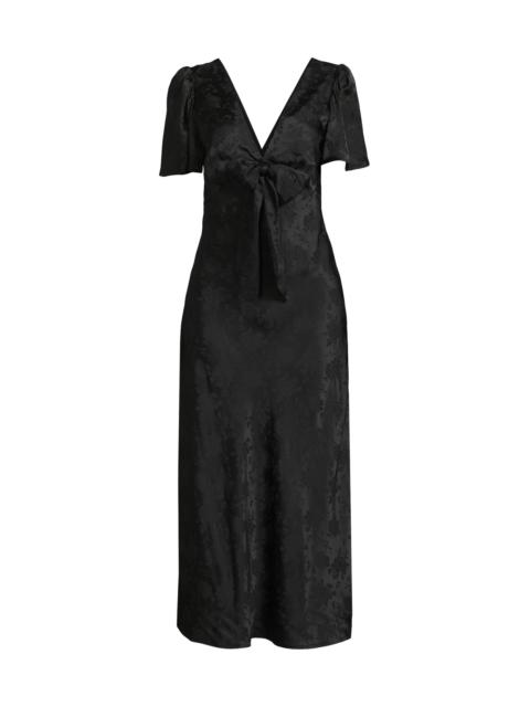 CIAO LUCIA! Women's Brunello Silk Jacquard Midi-Dress - Black